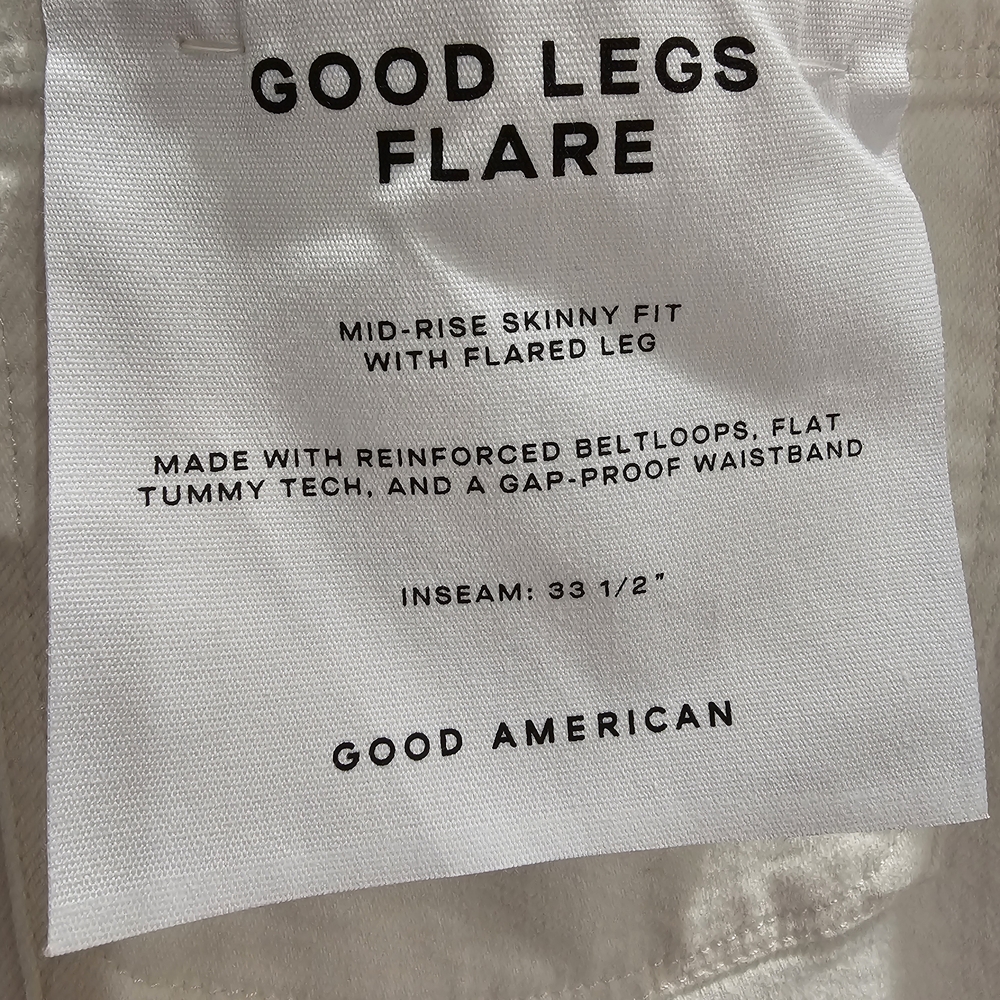 Good American White Flare Denim Jeans Women's Size 12/31 × 33 1/2" Inseam NWT - Picture 5 of 10